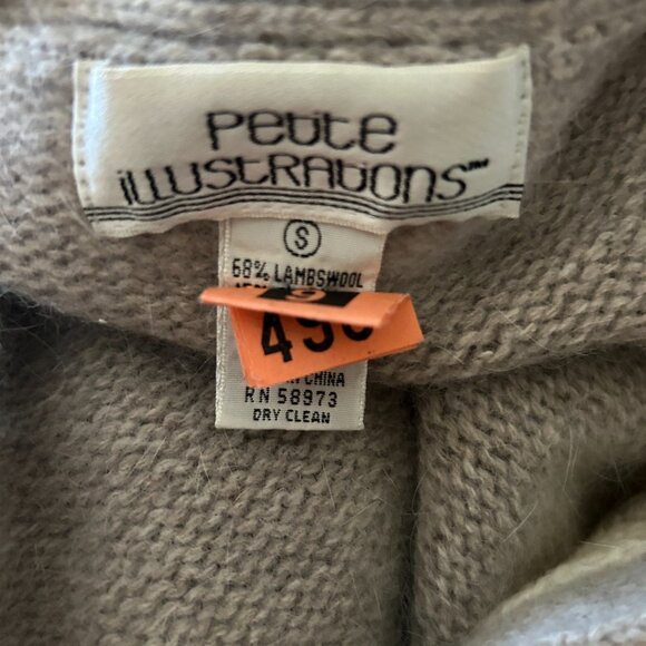 Wool and rabbit hair blend floral knit cardigan sweater - Picture 3 of 4